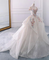 White Sweetheart Off Shoulder Lace Long Evening Prom Dresses, White Evening Prom Dresses